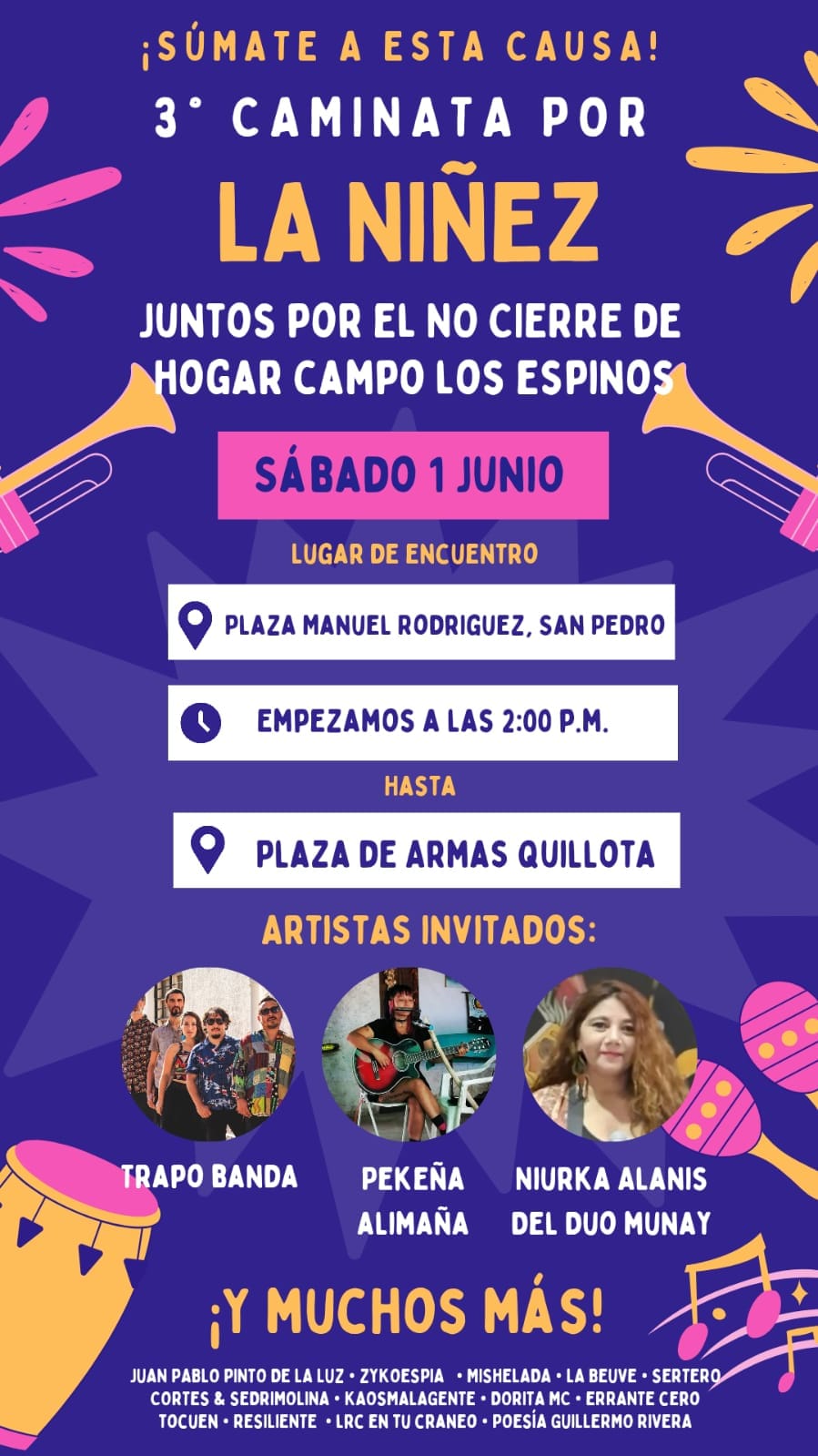 marcha por la niñez, no al cierre del campo hogar los espinos